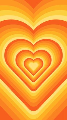 an abstract heart shape background in orange and yellow