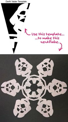 an image of a snowflake that has been cut out and is being used as a stencil