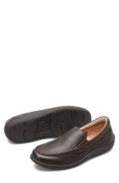 Supple leather defines a charming loafer built using Opanka handcrafted construction for lasting appeal. Cushioned EVA footbed with arch support Leather upper and lining/rubber sole Imported Brown Swift Leather Slip-ons With Textured Sole, Brown Slip-on Dress Shoes With Removable Insole, Brown Swift Leather Closed Toe Loafers, Swift Leather Loafers With Textured Sole And Round Toe, Plain Toe Loafers With Leather Footbed In Swift Leather, Slip-on Leather Shoes With Branded Insole, Business Casual Plain Toe Moccasins With Leather Footbed, Business Casual Loafers With Ortholite Insole, Brown Swift Leather Plain Toe Loafers