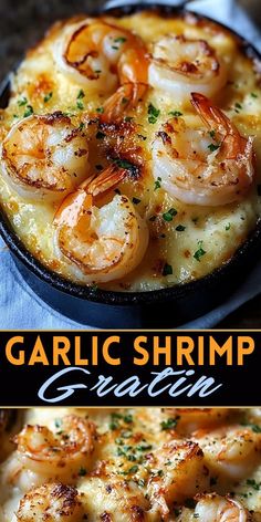 this garlic shrimp casserole is an easy and delicious dinner