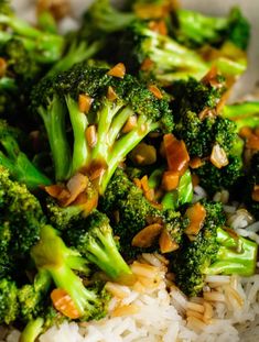 the broccoli and rice dish is ready to be eaten