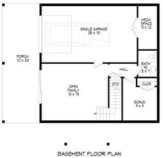 the basement floor plan for a home