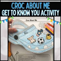 the croc about me activity is shown with scissors