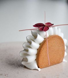 a close up of a cake decoration on a table