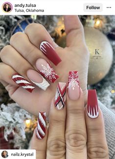 December Nails, Red Christmas Nails, Plaid Nails, Christmas Nails Easy, Christmas Gel Nails