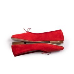 Our signature square-toe ballet flat. The Quadra is handmade in Italy by a traditional 'sewing and turning' stitching method, where the leather upper is sewn to the sole, ensuring greater durability and flexibility. Fisherman Sandals, Red Suede, Ballerina Flats, Pretty Shoes, Ballet Flat, Rubber Heels, Moto Boots, Comfortable Fashion, Leather Working