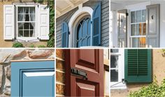 four different types of windows and shutters in various styles, colors, and sizes