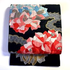 A black obi belt handfan & chrysanthemum floral design sash for women's kimono robe. Wear with kimono or hang for display. Item: Obi Silk Belt for Kimono / Fukuro Obi No. obin132 Size: Length 157inch , Weidth 11.8inch, Condition: Used, Very Good Condition. Please check the photos. Shop the entire collection https://fujiyamarock.etsy.com Ships FREE by Express DHL.  5-10 day delivery after ship by date. Thanks so much for visiting! Traditional Black Kimono With Floral Print, Traditional Black Floral Print Kimono, Obi Sash, Belt Kimono, Belt Vintage, Obi Belt, Womens Kimono, Fabric Black, Japanese Fabric