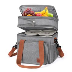 PRICES MAY VARY. 【High-Capacity Insulated Lunch Bag】: Keep your meals fresh and at the perfect temperature with our double-layered, large-sized lunch bag. Ideal for both hot and cold food, it offers 3-4 hours of heat retention and 4-5 hours of cooling. Perfect for work, picnics, or long trips. 【Quality Material for Long-lasting Use】: Crafted from durable black Nylon and lined with cationic aluminum foil, this 17L lunch bag is designed to withstand daily use while maintaining its great look. It's Lunch Boxes For Men, Lunch Box Cooler, Mens Lunch Bag, Women Lunch Bag, Cooler Box, Lunch Tote Bag, Best Lunch Bags, Cooler Lunch Bag, Double Deck