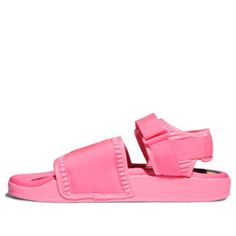 adidas Pharrell x Adilette 2.0 Sandal 'Hyper Pop' FU7612 (Unisex/Crossover) Sporty Adidas Sandals, Adidas Slide Sandals For Streetwear, Adidas Summer Streetwear Slides, Pink Plastic Fun Sandals, Hyper Pop, Adidas Sandals With Logo, Synthetic Material, Fashion Performance, Cute Nike Shoes, Adidas X