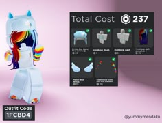 an image of some sort of costume that looks like a unicorn with rainbows on it