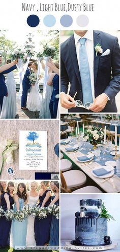 blue and gray wedding color scheme