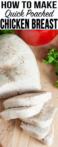 how to make chicken breast on a cutting board with tomatoes and parsley in the background