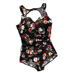 Fit 4 U Tummy Black/Multicolor Floral Print One Pieces Swimsuit Women's Swimwear -New With Tag -Brand: Fit 4 U -Color: Black/Multicolor Floral Print -Material: 82%Polyester/18%Spandex Liner: 100%Polyester -Back Buckle Closure -Swimsuit -One Piece -Soft Cups -Made In Vietnam Stretch One-piece Floral Print Tankini, Stretch Floral Print One-piece Tankini, One-piece Floral Print Stretch Tankini, Black Bodysuit With Built-in Bra For Spring, Fitted Black Summer Bodysuit, Fitted Black Floral Print Tankini, Black Stretch Swimwear With Floral Print, Black Floral Print Tankini For Spring, Black Floral Print Sleeveless Tankini