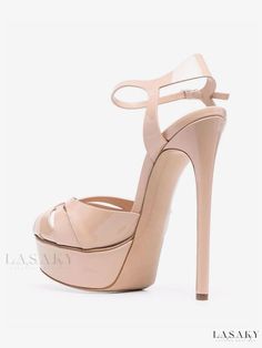 Lasaky - High-quality Womens Peep Toe Platform Stiletto Heel Sandals in White for Elegant Parties Beige High Heel Party Sandals, Beige High Heel Sandals For Party, Beige Closed Toe Sandals For Party, Beige Fitted Sandals With Round Toe, Heel Sandals For Women, Trendy High Heels, Fall Heels, Modern Shoes, Womens Stilettos