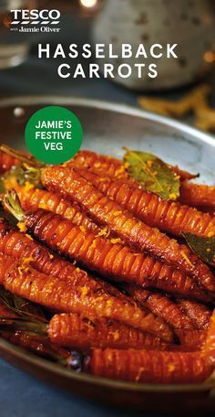 the cover of tesco hasselback carrots, which are cooked in tomato sauce