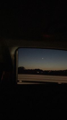 the view from inside a car at night