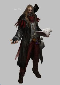 a character from the video game darkside, holding a knife and wearing a long coat