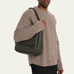 Bottega Veneta large messenger bag in Intrecciato leather  Adjustable shoulder strap Flap top Interior, one slip pocket Lined interior Approx. 10.2"H x 14.2"W x 5.1"D Made in Italy Business Shoulder Bag With Intrecciato Weave, Intrecciato Weave Business Crossbody Shoulder Bag, Luxury Satchel With Intrecciato Weave As Shoulder Bag, Designer Business Shoulder Bag With Intrecciato Weave, Designer Intrecciato Weave Business Shoulder Bag, Designer Intrecciato Business Shoulder Bag, Designer Intrecciato Weave Shoulder Bag For Business, Classic Business Shoulder Bag With Intrecciato Weave, Classic Intrecciato Weave Shoulder Bag For Business