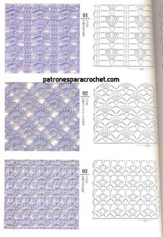 an open book with crochet patterns on it