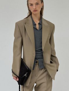 Composition : WOOL 85% SILK 15%Color : BEIGE,BURGUNDY,BLACKCountry of Origin : Republic of Korea Madewell, Jackets & Coats, Blazer, Silk, Wool, Fashion Outfits, The Originals, Clothes For Women, Clothes