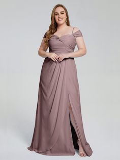 Vintage_Mauve Dresses Details, Ruffles Bridesmaid Dresses, Brown Bridesmaid Dresses, Plus Size Bridesmaid Dresses, Taupe Bridesmaid Dresses, Full Maxi Skirt, Dresses With Pockets, Maid Of Honour Dresses, Plus Size Bridesmaid