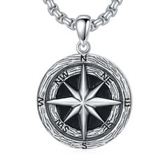 PRICES MAY VARY. 【Unique design】:The sterling silver compass necklace for men is a poignant representation of navigation, exploration, and guidance. The intricately detailed compass pendant serves as a powerful symbol of direction and purpose, making it a meaningful accessory for those who value adventure and self-discovery. 【Material】: Our compass necklace for men and women made of 925 sterling silver, nickel-free, lead-free, hypoallergenic and harmless to your health, comfortable for every day Silver Compass Necklace, Compass Pendant Necklace, Compass Necklace Silver, Saint Necklace, Unique Textures, Graduation Jewelry, Compass Pendant, Mens Necklace, Compass Necklace