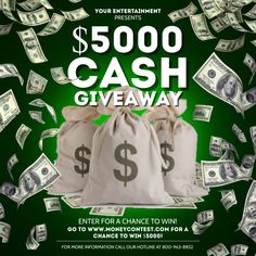 money bags with the words $ 500 cash giveaway