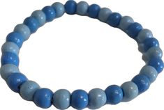 Adjustable Blue Beaded Bracelets With Wooden Beads, Blue Wooden Beads Bracelet, Blue Wooden Beaded Bracelets For Beach, Blue Wooden Bead Bracelet, Casual Blue Hand-strung Beaded Bracelets, Blue Wooden Beaded Bracelets As Gift, Adjustable Blue Stretch Bracelet With Wooden Beads, Casual Blue Hand-strung Bracelets, Casual Blue Hand-strung Stretch Bracelet