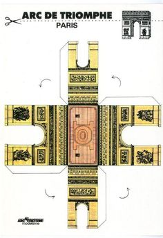 an architectural drawing of the arc de triumphe in paris, with its four sections cut out