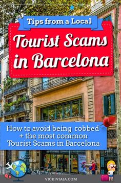 the front cover of a travel guide with an image of buildings in barcelona, spain