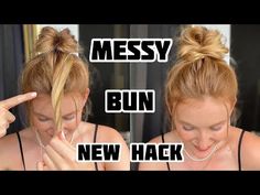 Messy Bun For Thinning Hair, Easy Messy Bun For Medium Hair Tutorials, How To Do An Easy Messy Bun, Messy Bun Hacks For Long Hair, Perfect Messy Bun For Long Hair, Professional Messy Bun, How To Make Messy Bun With Long Hair, Messy Bun How To, Messy Top Bun Tutorial