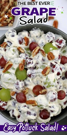 the best ever grape salad with grapes and nuts