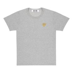 CDG Play T Women's T-shirt Gray T-shirts Comme Des Garcons T Shirt, Cdg Play, Play Comme Des Garcons, Rei Kawakubo, Gold Shorts, Heart T Shirt, Comme Des Garcons Play, Gold Heart, Comme Des Garcons