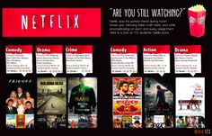 a movie poster with the words netflix on it and images of movies coming out of them