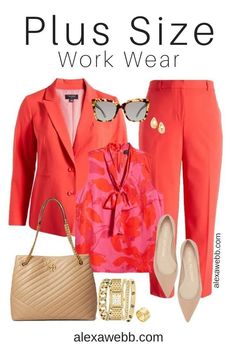 A plus size spring work capsule wardrobe. A collection of business casual and professional outfits that will take you from spring into summer. Alexa Webb Plus Size Work Wear