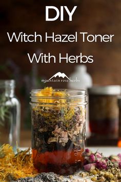 Homemade Witch Hazel, Mountain Rose Herbs Recipes, Diy Witch Hazel, Herb Infused Oils, Witch Hazel Benefits, Diy Witch, Skin Recipes, Witch Hazel Toner, Witchy Women