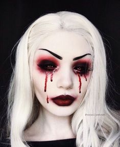 Melt Cosmetics on Instagram: “Bloody Mary! Bloody Mary! Bloody Mary! ❤️ 🖤 @vocallyshook Eyes: Dark Matter Stack #meltcosmetics #meltdarkmatter” Makeup Horor, Demon Nun, Body Painting Art, Supernatural Cartoon, Makeup Zombie, Fantasy Make-up, Halloween Make-up Looks, Makeup Challenge, Horror Make-up