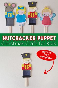 nutcracker puppet christmas craft for kids to make with popsticks and glue