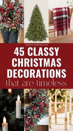 christmas decorations that are in different styles and colors