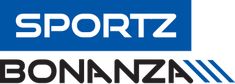 the logo for sportz and bonnazza, which are both in blue and white