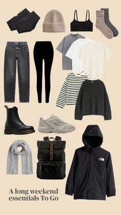 Only what to need not more for real Weekend Trip Essentials, Weekend Trip Outfits, Weekend Capsule Wardrobe, Winter Capsule Wardrobe Travel, Scotland Outfit, Chic Mom Outfits, Pnw Style, Winter Travel Outfit, Trip Essentials