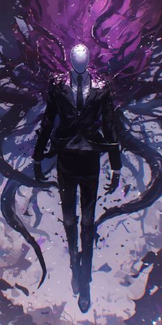 a man in a suit and tie is walking through the water with tentacles around him