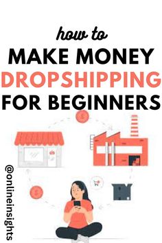 how to make money dropshiping for beginners book cover with woman sitting on the floor