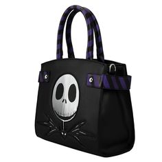 Accessorize in style with the Pumpkin King when you get this Nightmare Before Christmas movie Jack Skellington character black purse! The Nightmare Before Christmas Jack Skellington character fan accessory is a black purse made of high-quality PU material and includes an adjustable shoulder strap that you can remove to carry as a handbag, or use to carry over your shoulder or as a crossbody bag. The Nightmare Before Christmas Jack Skellington movie character fan merchandise features a bold image Novelty Black Bag For Gift, Black Halloween Gift Bag, Black Novelty Bag For Everyday Use, Novelty Black Halloween Bags, Novelty Black Bags For Halloween, Nightmare Before Christmas Merchandise, Target Purse, Nightmare Before Christmas Movie, Metallic Handbags