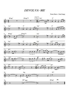 sheet music with the words devolva me