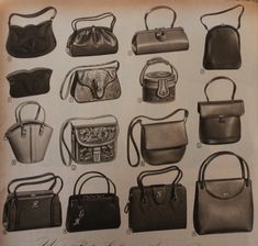 1950 Handbags, 1950s Handbags, Bags Names, Popular Purses, Box Bags, Trendy Purses, Cheap Purses, Fall Handbags, Shoes Ideas