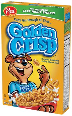 golden crisp cereal is shown in the box