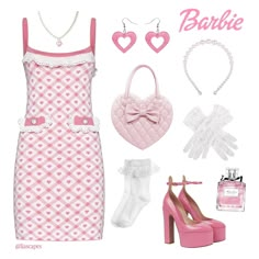 Cute Pink Outfits Barbie, Pink Barbie Aesthetic Clothes, Pink Outfits Barbie, Barbie Oc, Barbiecore Summer Dresses With Ruffles, Aliyahcore Outfits Pink, Barbie Aesthetic Outfit, Skyler Aesthetic, Barbiecore Fashion