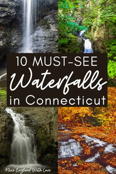 waterfalls and fall foliage with text overlay that reads 10 must see waterfalls in connection